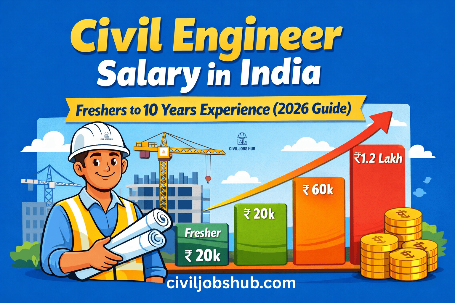 Civil Engineer Salary in India 2026 (Freshers to 10 Years Experience Guide) - Civil engineering career guidance