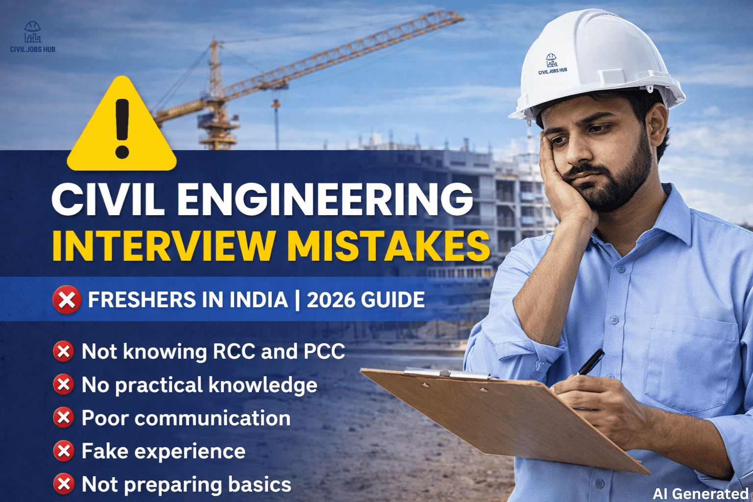 Top 10 Civil Engineering Interview Mistakes (2026 Guide for Freshers) - Civil engineering career guidance