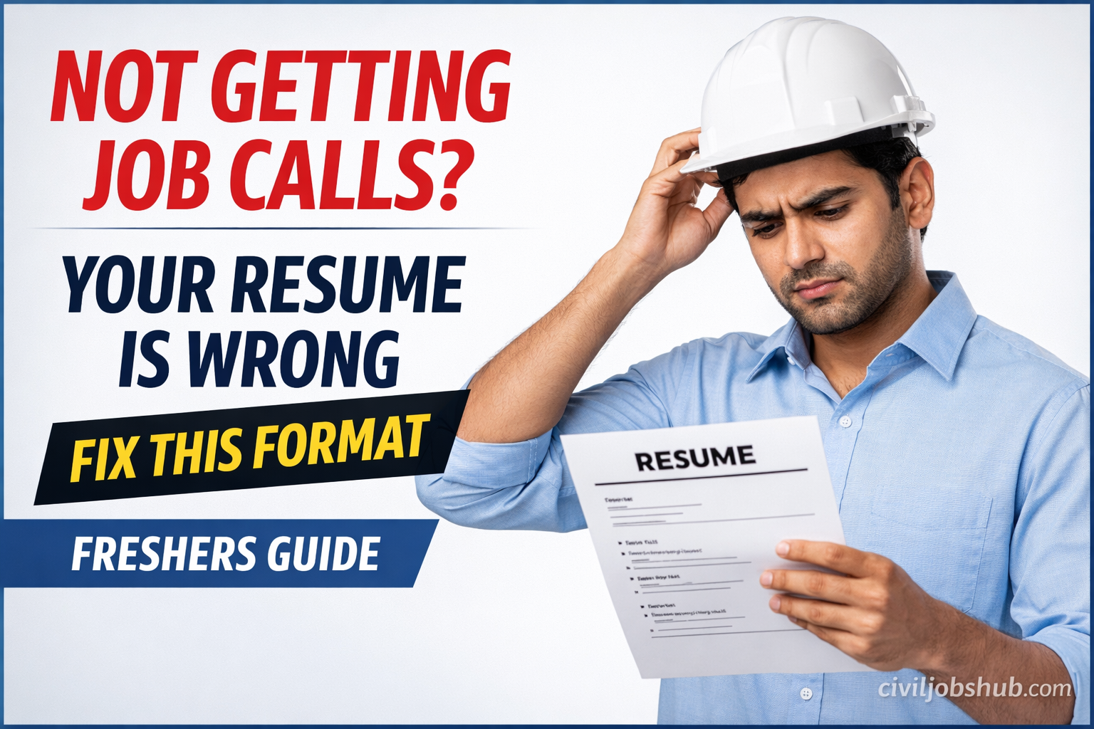 Civil Engineer Resume Format for Freshers (2026 Guide with Example) - Civil engineering career guidance