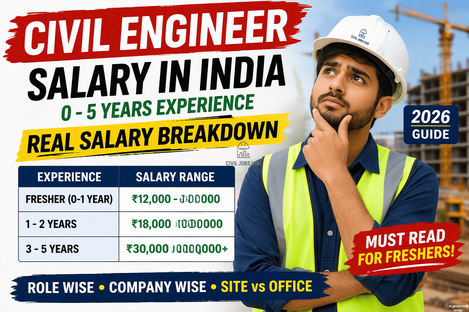 Civil Engineer Salary in India (0–5 Years Experience Guide 2026) - Civil engineering career guidance