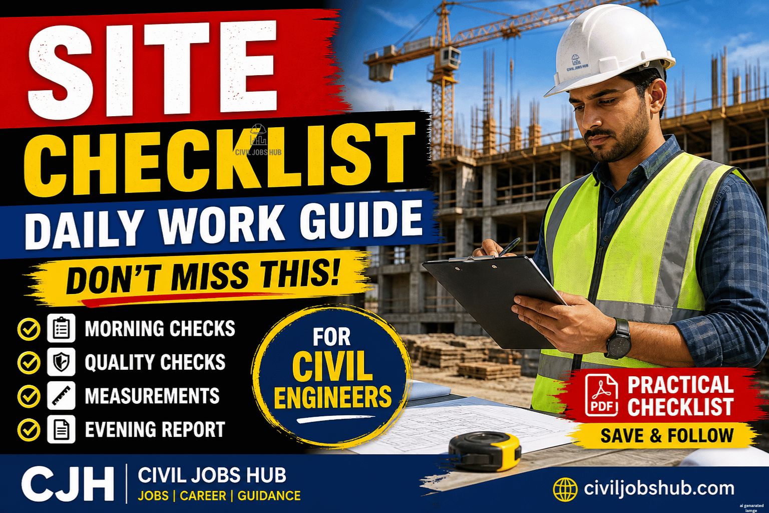 Construction Site Checklist for Engineers (Daily Work Guide 2026) - Civil engineering career guidance